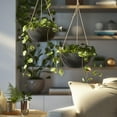 thumbnail image 3 of Hanging Planters for Indoor Plants, Medium Hanging Planters with Drain Holes, Outdoor Hanging Flower Pots, Matte Black, Honeycomb (10 Inch, Set of 2), 3 of 7