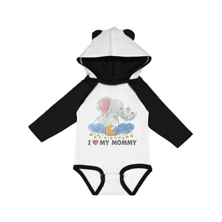 

Inktastic I Love My Mommy Cute Elephants with Moon and Stars Gift Baby Boy or Baby Girl Long Sleeve Bodysuit