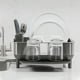 thumbnail image 3 of Estante para secar platos Simplehuman, compacto, con caño giratorio para cocina, 3 of 7