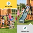 thumbnail image 6 of Large 8 IN 1 Wooden Swing Slide Set Playhouse with Belt Swings,Wave Slide,Rock Wall,Play Kitchen,Tic-Tac-Toe,Toy Telescope,Steering Wheel,Backyard Garden Outdoor Fun Playground, 6 of 24