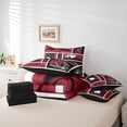 thumbnail image 6 of jejeloiu Rugby City Silhouette 7 Pieces Bedding Comforter Set,Red Black Full Bedding Set For Boys Kids Reversible, 6 of 8