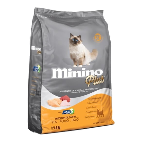 Alimento para Gato Minino Plus Selección de Carnes 1.3 kg