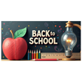 thumbnail image 3 of Back to School Themed Banner with Apple Pencils Microscope and Light Bulb Elements Background Party Decorations for School Events Classroom Decor Photo Backdrop, 3 of 4