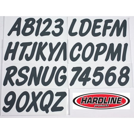 Hardline Boat Lettering Registration Kit 3 in. - 400 Dark Grey Solid