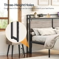 thumbnail image 4 of WYZZHY QIZUAKDF Queen Headboard Only  Headboard with 2 Outlets and 4 USB Ports  Storage Rack  Metal Frame  Industrial Style  Sturdy and Stable  Easy Assembly  Rustic Brown and Black BF53U, 4 of 9