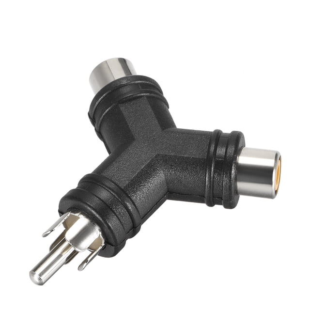 RCA macho a 2 RCA hembra y conector de forma Video Cable Adaptador audio estéreo Unique Bargains conectores de abrazadera eléctrica