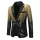 thumbnail image 4 of Ceisia Men's Slim Sequin-Gradient Notched-Lapel Single-Breasted Performance Polyester Blazer Gift, 4 of 4