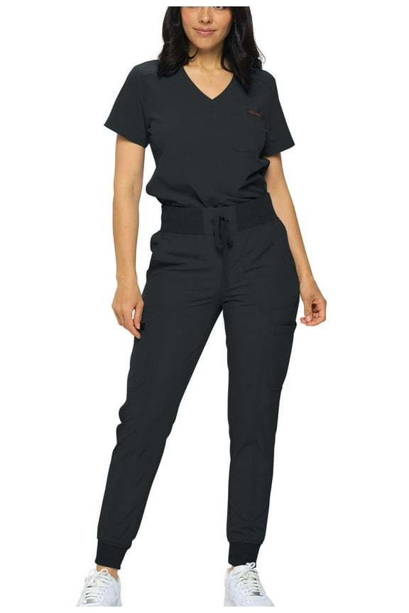 Stretchy Scrubs Women's Jogger Scrub Set In Regular and Petite Jogger Scrubs with Tuck-In Top for Women