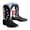 Black, variant on Men’s 250th Anniversary Square Toe Mid-Calf Boots Western Cowboy Style Low Heel Ankle Boots American Independence Day Casual Outdoor Riding Boots