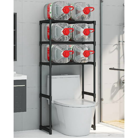 Historyli Estante de baño de 3 niveles para sobre el inodoro,organizador de baño,estante de metal,ahorra espacio para el baño,lavandería,balcón,color negro.