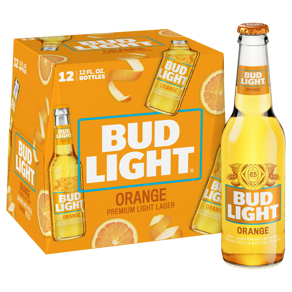 Bud Light Orange Beer, 12 Pack Beer, 12 FL OZ Bottles