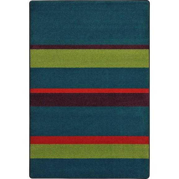Joy Carpets Kid Essentials Straight and Narrow 5'4" x 7'8" Area Rug in Color Tropics