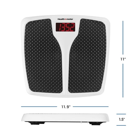 HEALTH O METER SPLIT MAT DIGITAL SCALE, 400 LBS CAPACITY, LED DISPLAY, BLACK AND WHITE