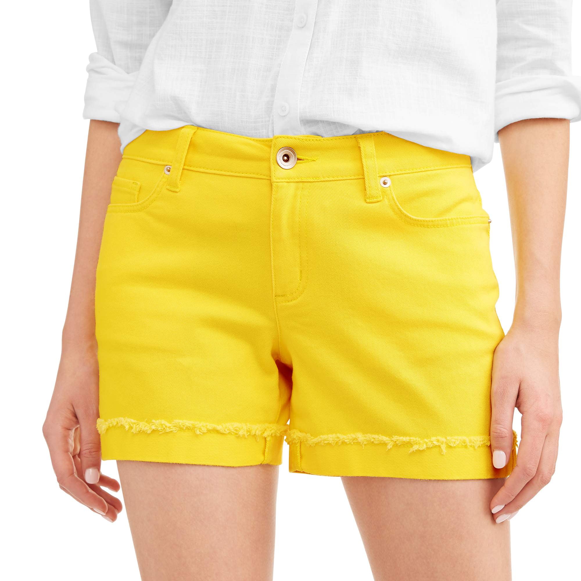 Women's Relaxed Twill Shorts with Cuff Detail