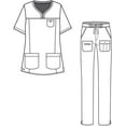 thumbnail image 6 of Adar Pro Everyday Expert Scrub Set For Women - Curved V-Neck Scrub Top & Tapered Drawstring Scrub Pants, 6 of 7