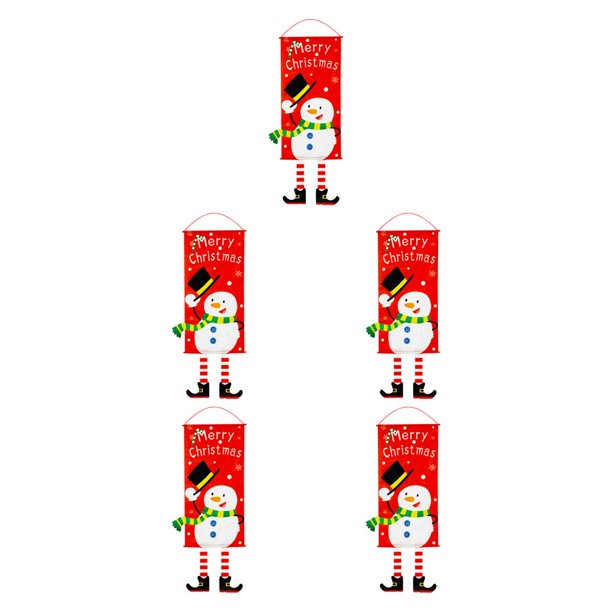 Matsuzay Adorno rojo de feliz Navidad añade alegría al árbol de Navidad regalos pensativos bandera de Navidad Type5 NO5