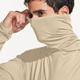 thumbnail image 5 of Stamzod Sun Protection Hoodies for Men Long Sleeve Thin Sweatshirts Breathable Lightweight Ffishing Shirts for Men with Face Mask Khaki-1 M Beige B L, 5 of 7