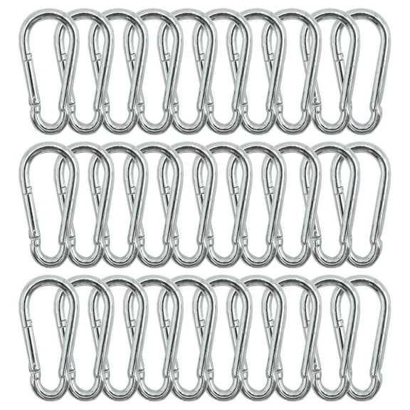 Anxingo 30Pcs 3" Carabiners Heavy Duty Spring Snap Hook, M8 5/16" Galvanized Steel Snap Hook, Quick Connect Clip 500LBS Load, Suitable for Outdoor Hammocks and Gym