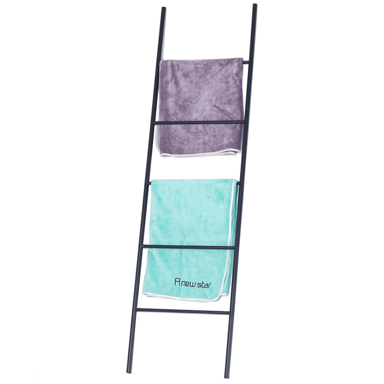 60" Free Standing Towel Ladder Stand,Wall Leaning Metal Blanket Ladder