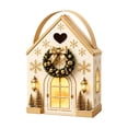 thumbnail image 2 of Christmas Magic House Gift Box Cottage Shaped Handle Packaging Gingerbread | Lidded Cardboard Container for Cookies Candy Small Presents Holiday Party Favor Storage Carrying Display Seasonal Treats, 2 of 4