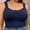 Dark Blue, variant on Wirefree Cami with Built in Bra Plus Size Ribbed Tank Top for Women White,Size 4XL