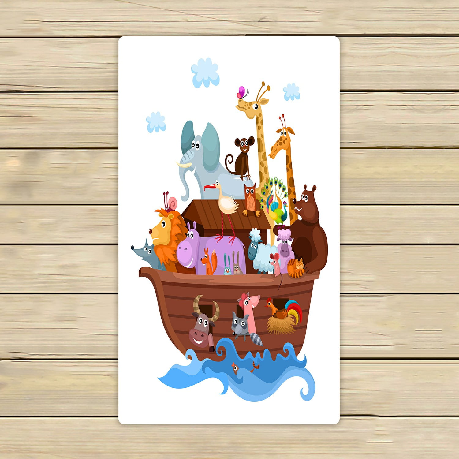 Abphqto Noah S Ark Cute Cartoon Animals Towels Beach Bath Pool Sprot Travel Hand Spa Towel 30x56 Inch Walmart Com