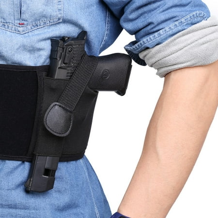 Belly Band Holster 2 Sizes Black Waterproof Neoprene Draw Belly Band Concealed Carry Pistol Holster (#1 or