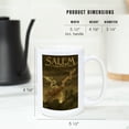 thumbnail image 5 of 15 fl oz Ceramic Mug, Salem, Massachusetts, Witch's Broom, Halloween Oil Painting, Dishwasher & Microwave Safe, 5 of 5