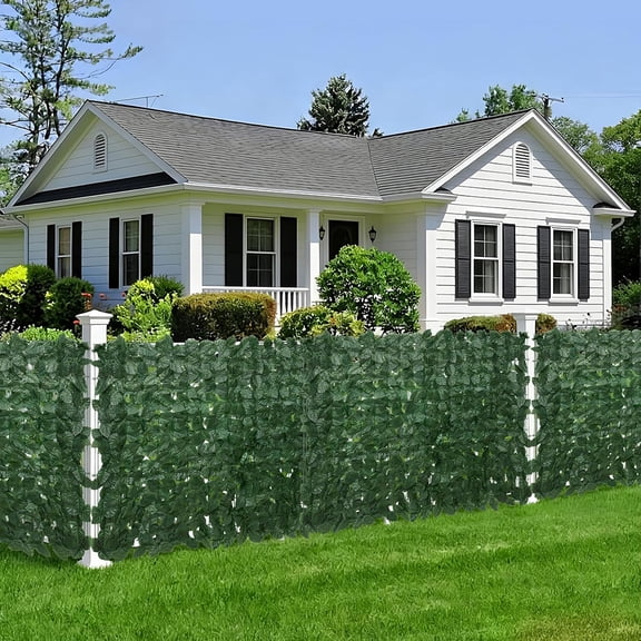 Artificial Ivy Privacy Fence Screen, Faux Ivy Leaf Decorative Hedge Fence Panel Backdrop, 20"*118" Greenery Wall Panel Decoration for Garden, Balcony, Yard Decor
