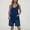 Dark Blue, variant on Women's Denim Rompers Shorts Summer Sleeveless Loose V Neck One Piece Short Jean Jumpsuits with Pockets