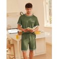 thumbnail image 4 of EKOUAER Men's Pajamas Set Soft Sleepwear lightweight 2 Piece Shorts Set Casual Loungewear, 4 of 6