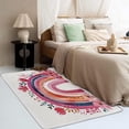 thumbnail image 3 of Rainbow Rugs for Bedroom - 5x8 Rug, Pink Cute Floral Soft Non Skid Machine Washable Rugs, Girls Kids Cozy Low Pile Large Carpet for Living Room Dining Room College Dorm, 3 of 7