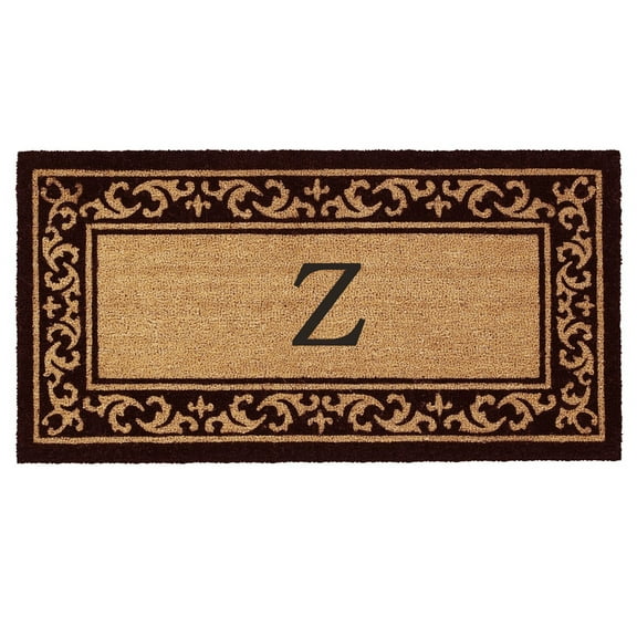 Calloway Mills 120063672Z 3 x 6 ft. Kendall Monogram Rectangular Doormat, Natural & Black - Letter Z