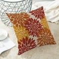 thumbnail image 5 of Burnt Orange Yellow Pillow Covers 18x18 Set of 2, Orange Yellow Dahlia Fall Decorations Outdoor Throw Pillows Geometry Design Summer Outdoor Decorative Linen Cushion Case for Couch Sofa Home, 5 of 6