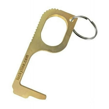 Lucky Line  Touchless Tool Keychain, Brass
