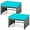 Turquoise, variant on QRKD 2 Pieces Patio PE Rattan Ottomans, Multipurpose Outdoor Footstool Footrest Additional Seating Side Table with Soft Zippered Cushions for Deck, Garden, and Yard (Black)