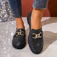 thumbnail image 2 of Pantalones Cortos de Cuero Negro Más Tamaño Estilo Strass Cadena Mochilas, Pantalones Cortos de Denim de Tamaño Más Inspirados Zapatos de Tacón Primavera Verano, 2 of 9