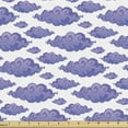 thumbnail image 1 of Cartoon Fabric by the Yard Upholstery, Style Repeating Curly Clouds Design Sky Elements with Swirls, Decorative Fabric for DIY and Home Accents, Violet and White by Ambesonne, 1 of 5
