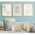 thumbnail image 2 of Hieng Animal Nursery Wall Art Cute Pink Goose And Bunny Painting Picture Wall Decor Pink Printed Retro Animals Poster Print Artwork for Kids Boys Room Bedroom Decorate,Und, 2 of 6