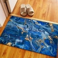 thumbnail image 5 of Car Mat Rug, Personalized Rug, Blue Marble Rug, Bridesmaid Gift Rug, Blue Rug, Modern Rug, Shimmery Rug, Modern Rugs, Corridor Rug, 3.3'x9.2' - 100x280 cm, 5 of 8