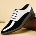 thumbnail image 4 of HaoXianJian Mens Oxfords Dress Shoes Faux Patent Leather Wedding Shoes Color Block Classic Lace-up Formal Tuxedo Shoes Black Leather Shoes for Men Loafers Boats Dress Driving Classic Shoes, 4 of 5
