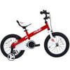 RoyalBaby Honey Kids bike, unisex childrens bike with training wheels, various trendy features, gifts for fashionable boys & girls, 18 inch wheels, Red