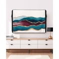 thumbnail image 3 of Outdoor TV Cover 30 to 32 Inch Weatherproof, Gold Teal Wine Red Waterproof TV Screen Protector for Outside Decor with Zipper and Pocket 30"L x 19"H&nbsp; , Abstract Watercolor Coastal Art, 3 of 7