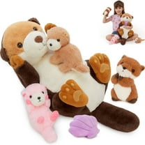 Muiteiur 5 Piece Sea Otter Stuffed Animal with 3 Baby Otter Plush Toys