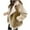 Yellow Coats for Winter, variant on XPMWRP Women's Color Blocked Fleece Lined Jackets Notched Lapel Long Sleeve Trendy Coat Winter Warm Casual Zip Jackets Brown XXXXL