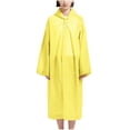 thumbnail image 3 of Feancey Long Rain Ponchos for Women Waterproof Rain Coats Unisex Drawstring Hooded Rain Jackets Outdoor Active Reusable EVA Raincoat Yellow Free Size, 3 of 6