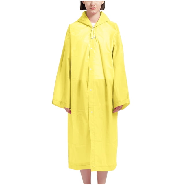 Imperméable pour Femmes, Veste d'Extérieur Imperméable à Manches Longues avec Capuchon, Fermeture à Boutons et Protection Solaire, Noir