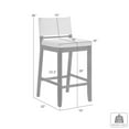 thumbnail image 5 of Yaneli Contemporary Natural Wood Counter Height Kitchen Bar Stool in Amber Glow Finish with White Fabric Upholstered Seat - Set of 3, 5 of 5