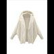 thumbnail image 5 of Chaqueta con Capucha y Cuello en V de Larga de Color Liso para Mujer, Informal, Holgada, de Felpa, Sin Botones. L, 5 of 7