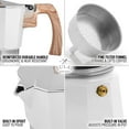 thumbnail image 4 of Zulay Kitchen Italian Style 5.5 Espresso Cup Moka Pot Classic Stovetop Espresso Maker White, 4 of 7